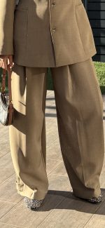 Pantalon tailleur beige